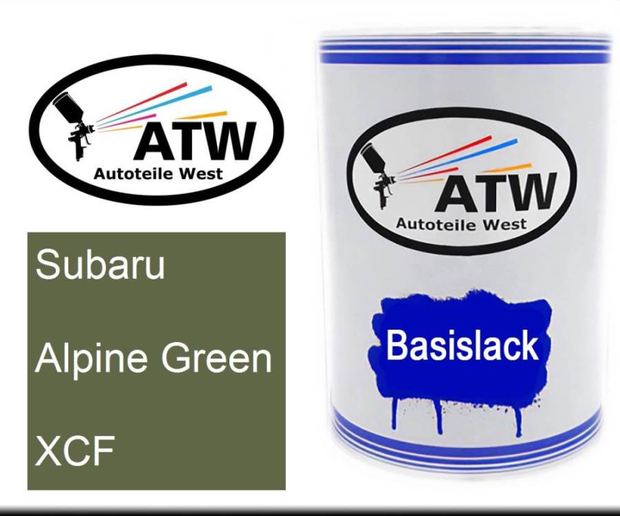 Subaru, Alpine Green, XCF: 500ml Lackdose, von ATW Autoteile West.